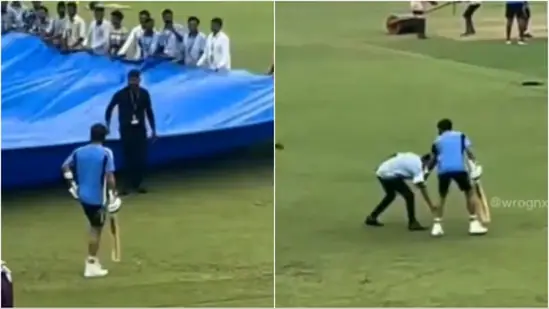 Kanpur groundstaff member prioritizes touching Virat Kohli's feet over removing covers; India star reciprocates with special gesture