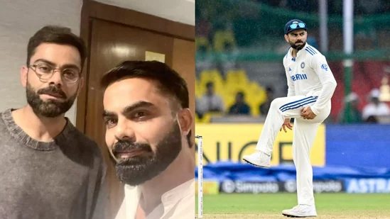 When Virat Kohli Met His Doppelganger in Kanpur: India Star's Expression Sparks Internet Debate on 'Asli Kaun Hai?'