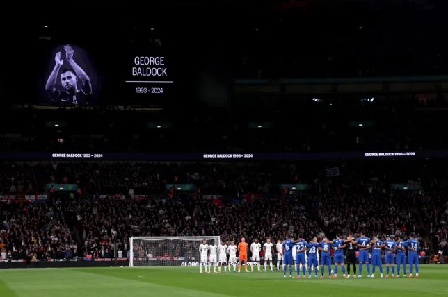 Tribute to George Baldock: England and Greece players honor fallen footballer at Wembley